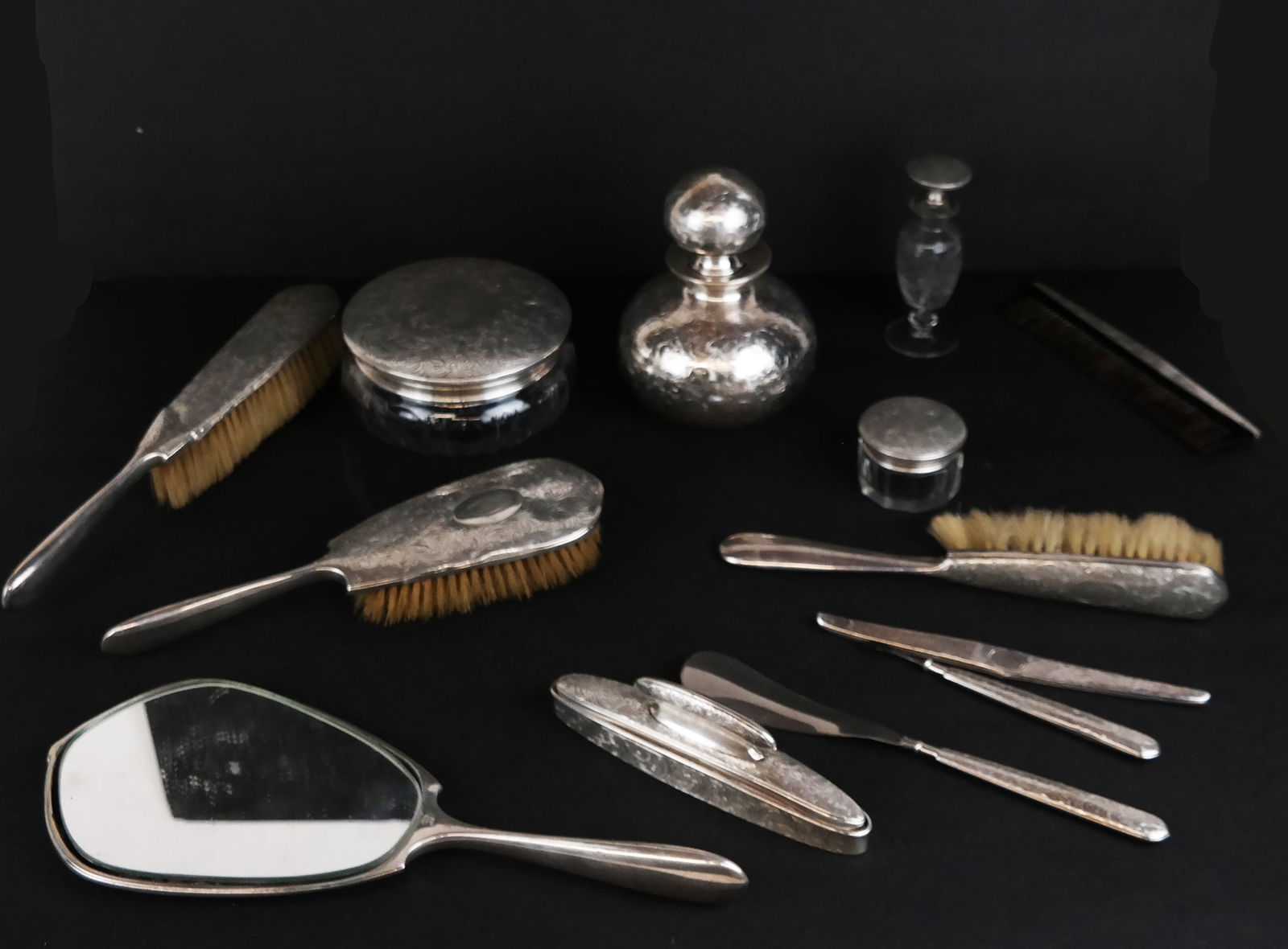 11-Pc. Sterling Silver-Mounted Vanity Set (1 of 12)
