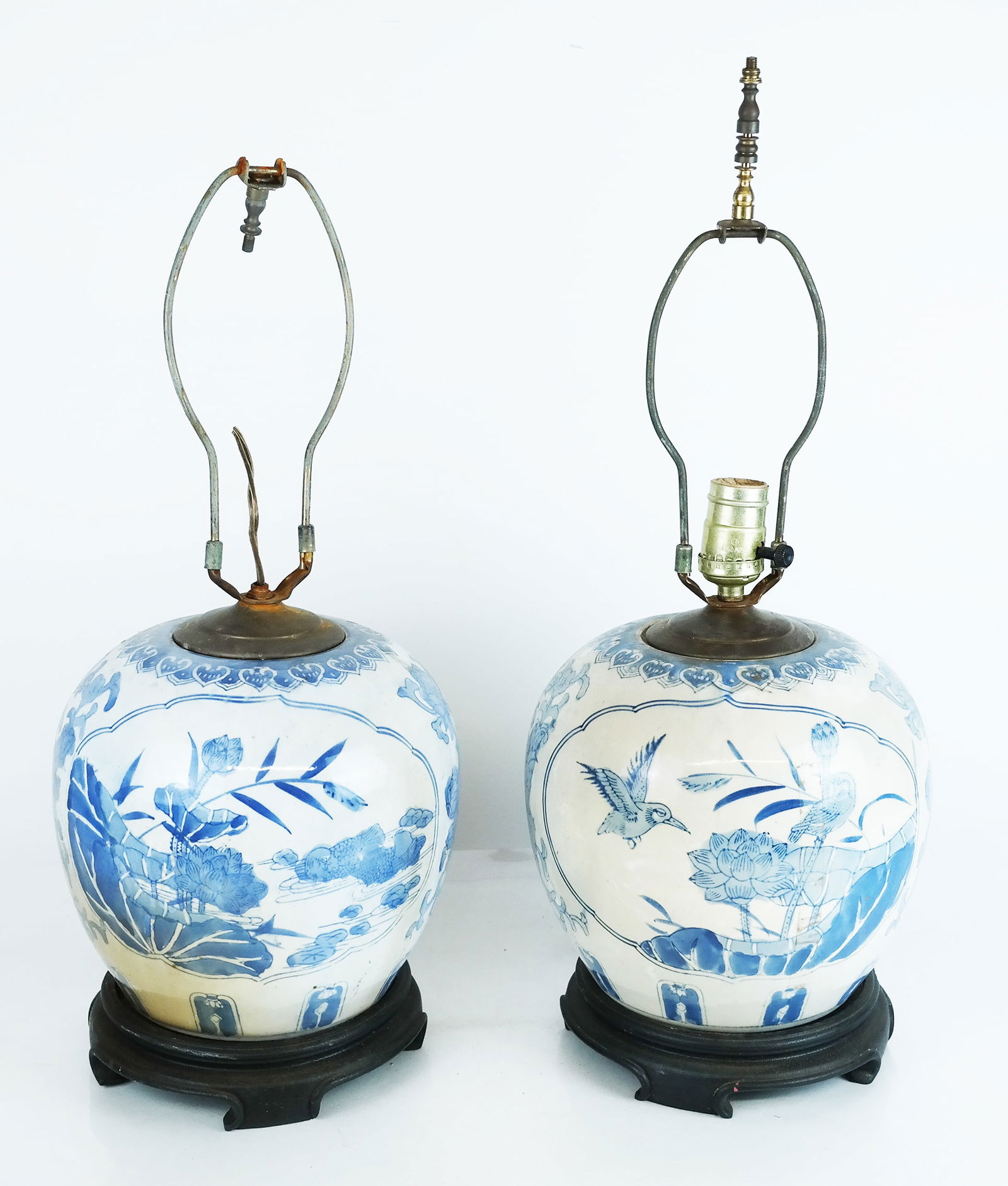 Pair of Chinese Bird Decorated Lamps (1 of 10)