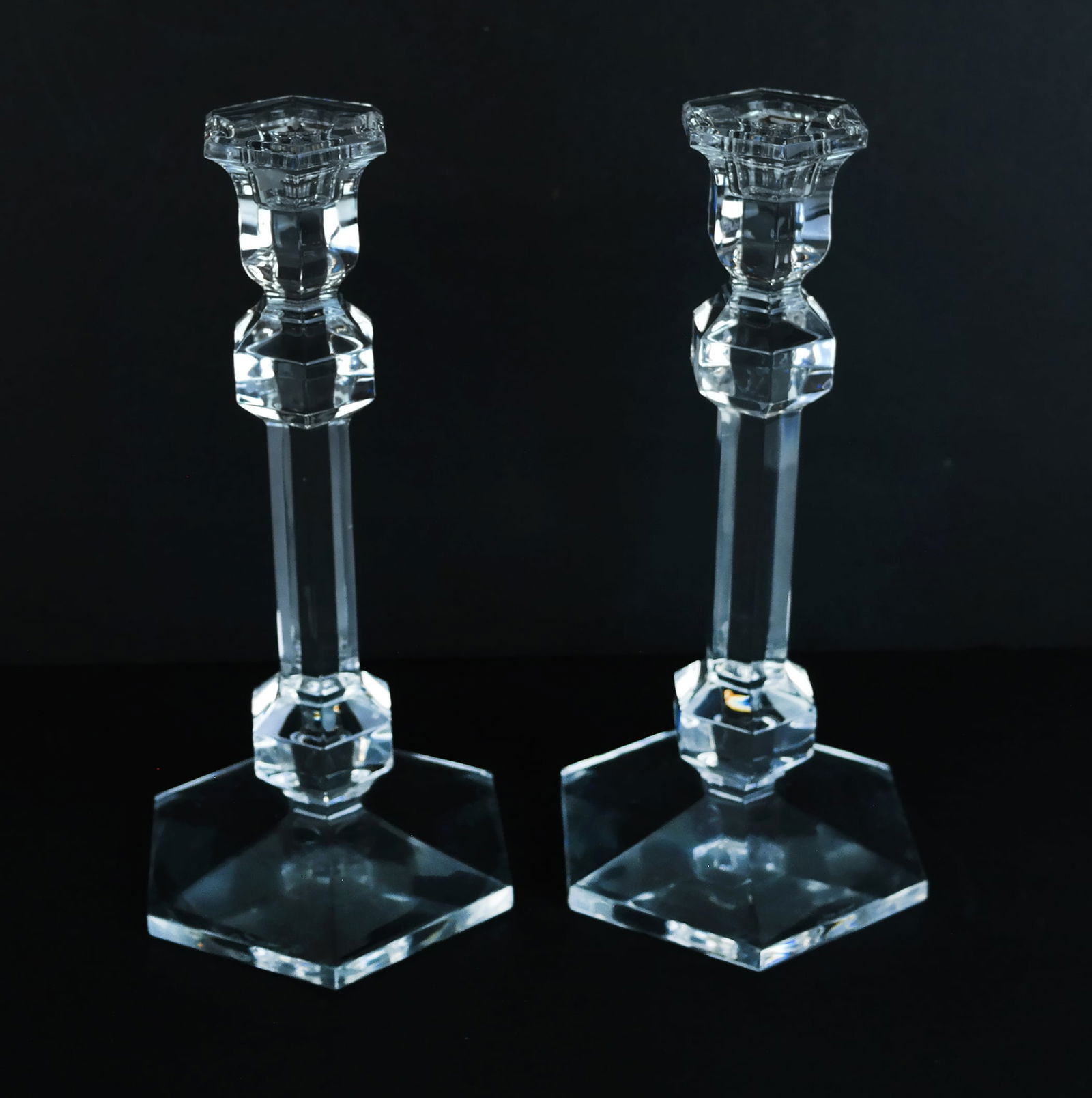 Pair of Val St. Lambert Crystal Candlesticks (1 of 7)