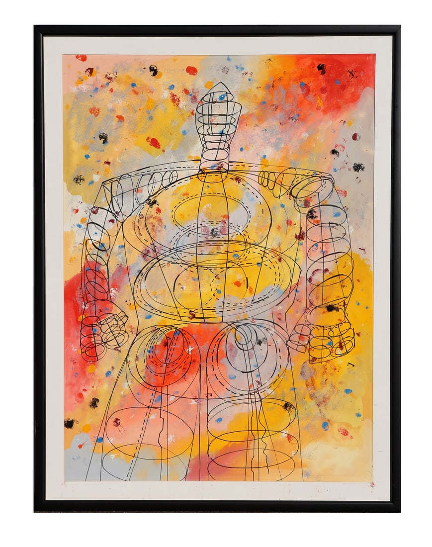 Abstract Figure Mixed Media on Paper (1 of 4)