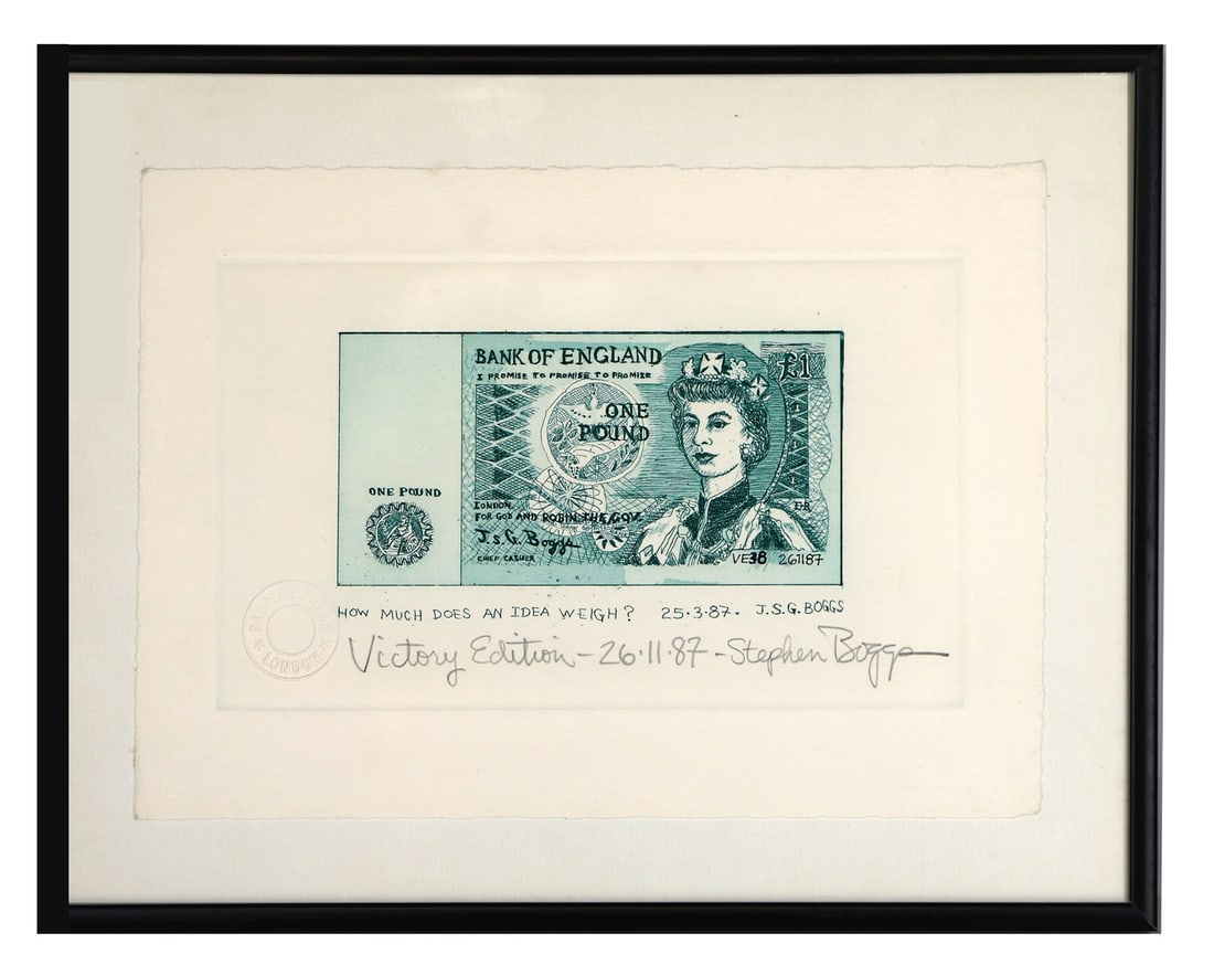 J.S.G. BOGGS: One Pound "Boggs Note" Engraving (1 of 3)