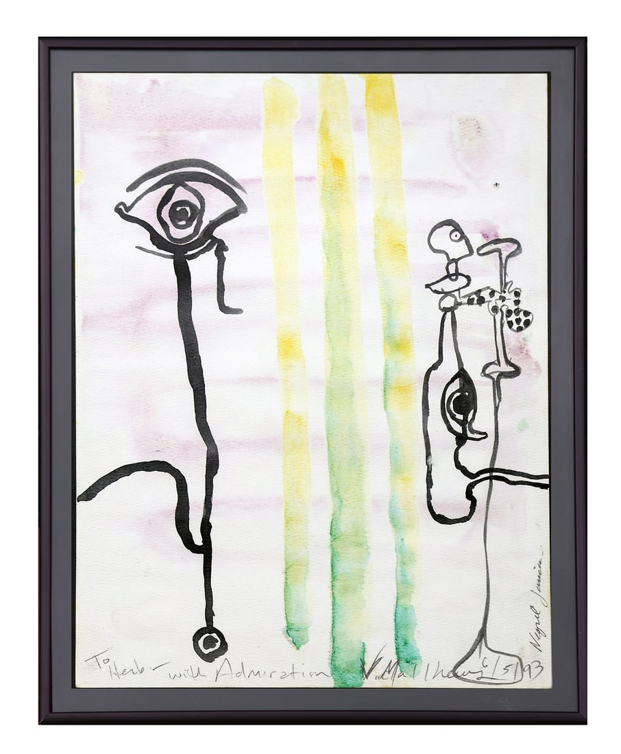 Victor MATTHEWS: Abstract Watercolor, Signed (1 of 3)