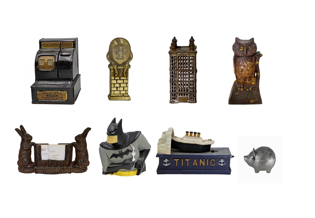 Group of Banks: Owl, Register, Titanic, Bank Building, & Others (1 of 9)
