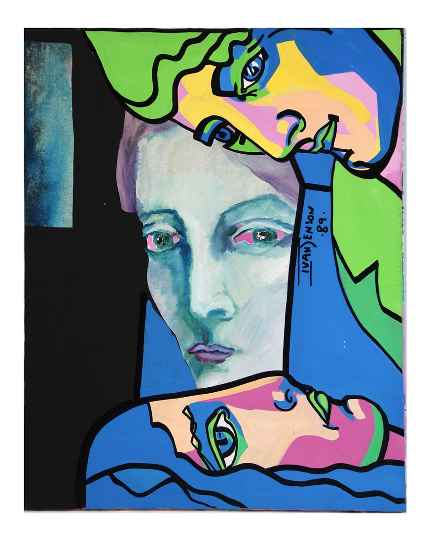 Ivan JENSON: Three Faces, Acrylic on Canvas (1 of 3)