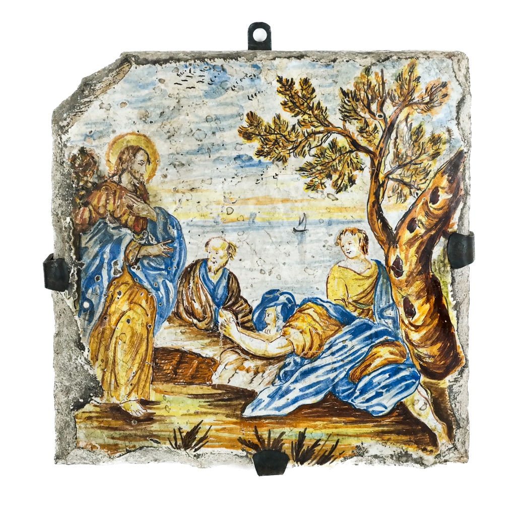 Antique Glazed Majolica Tile (1 of 10)