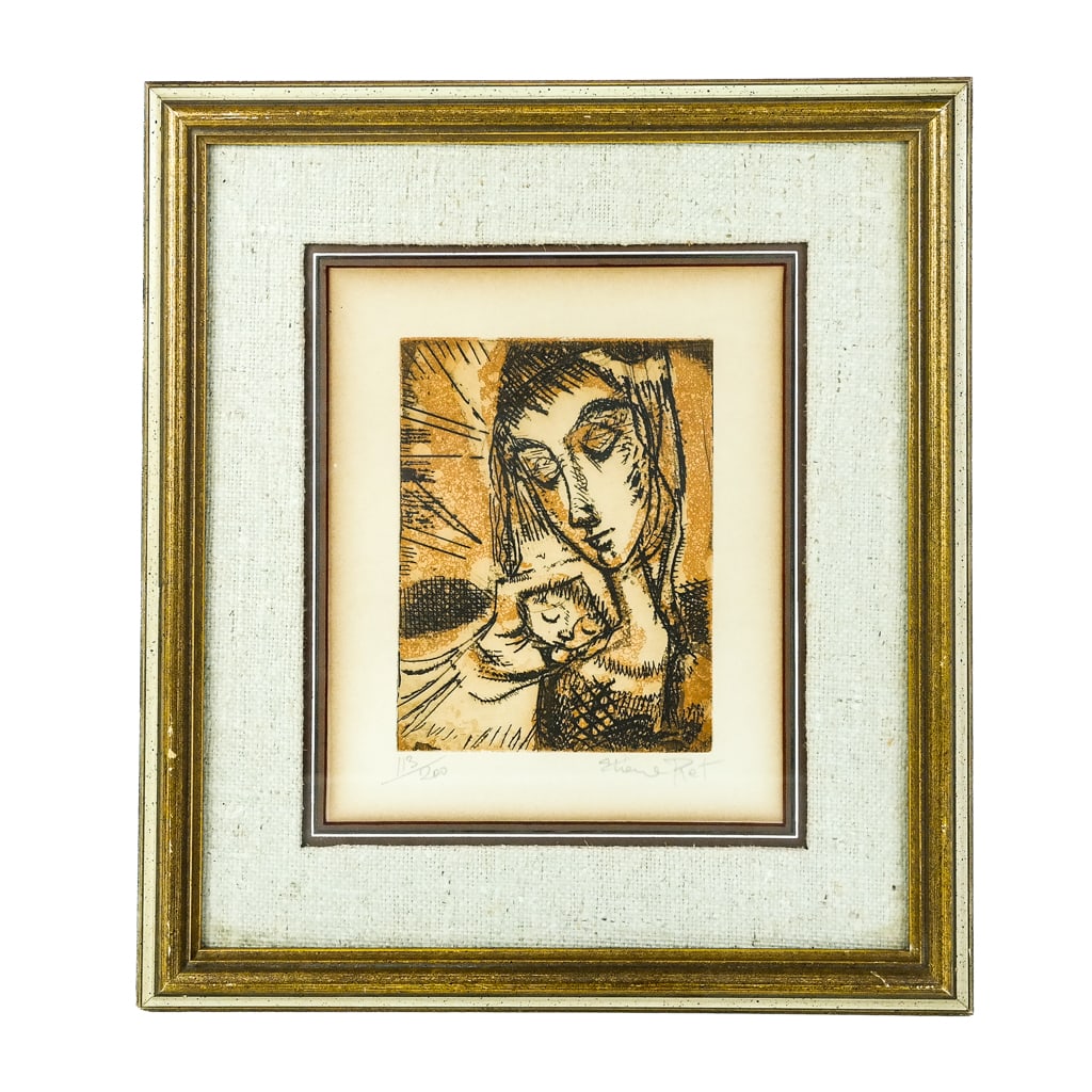 Etienne RET: Mother and Child - Wood Cut (1 of 8)
