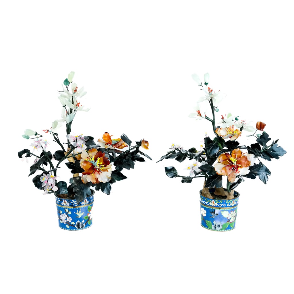 Pair of Chinese Carved Hardstone Trees (1 of 10)