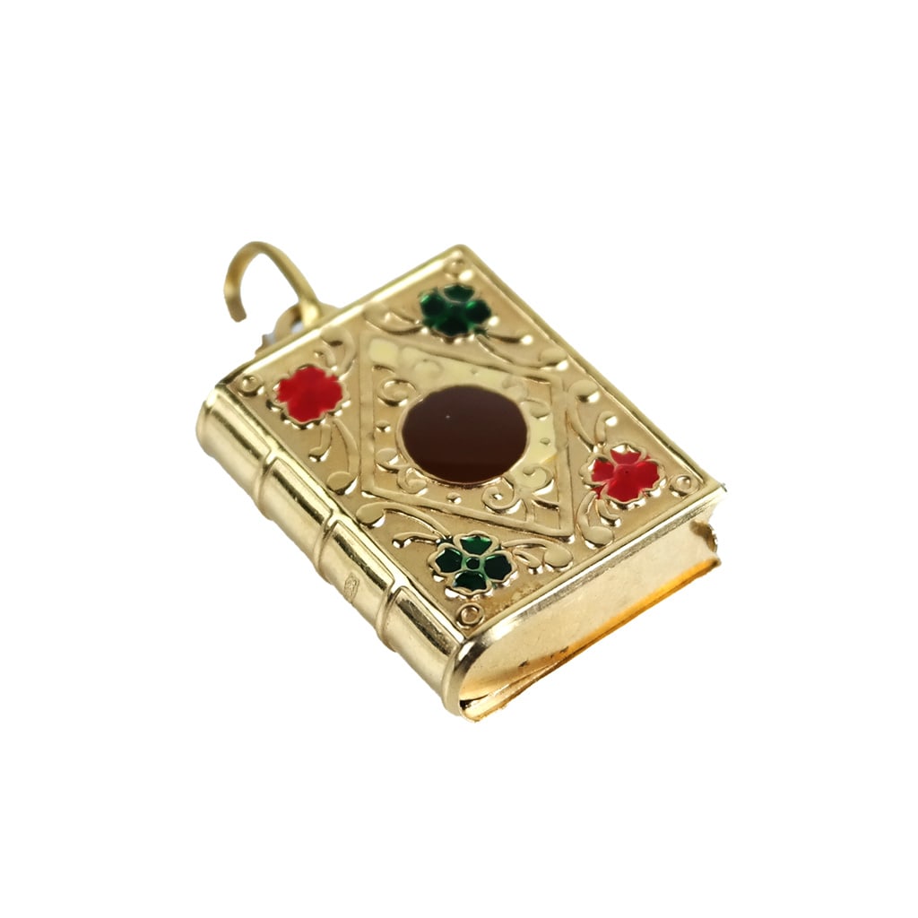 18K Gold & Enamel Pendant Locket (1 of 9)