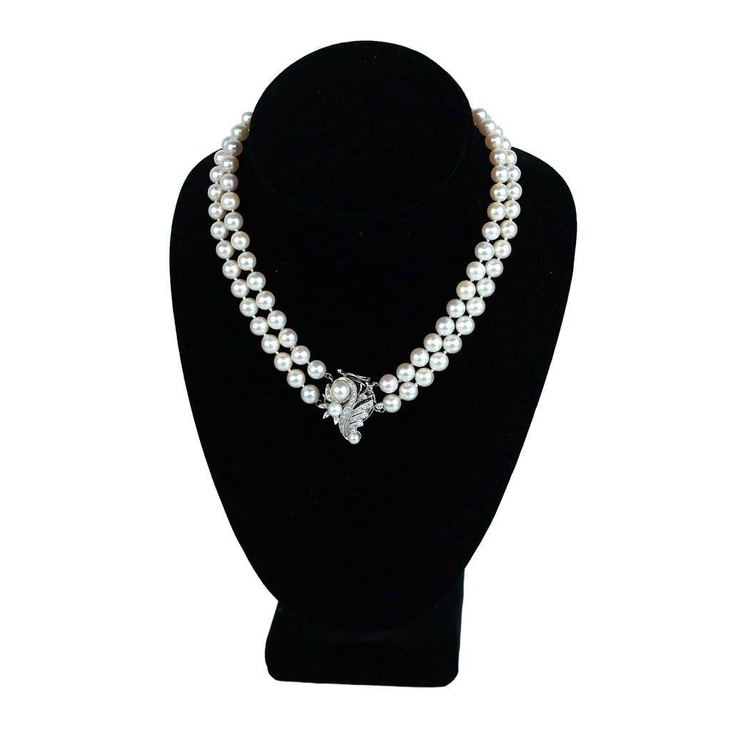 14K Gold, Pearl & Diamond Necklace (1 of 8)