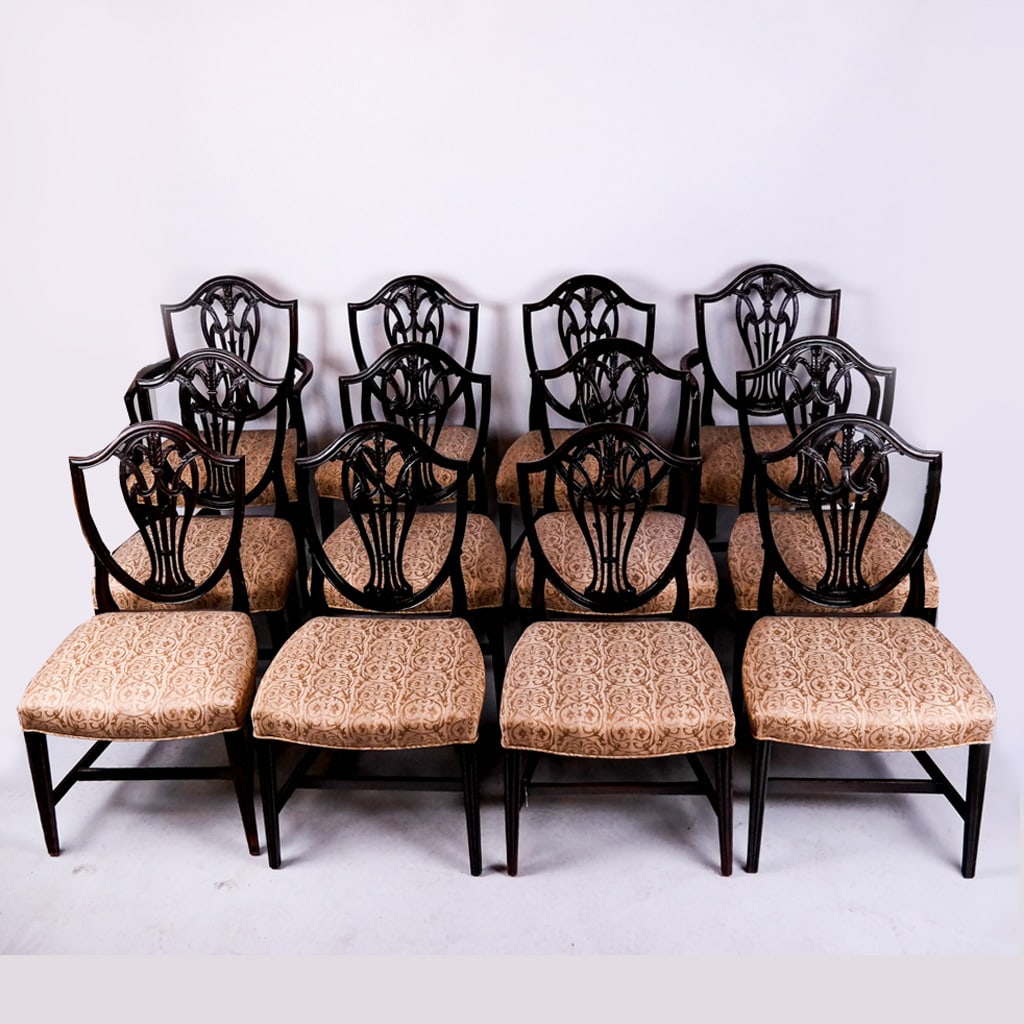 Twelve Hepplewhite-Style Dining Chairs (1 of 14)