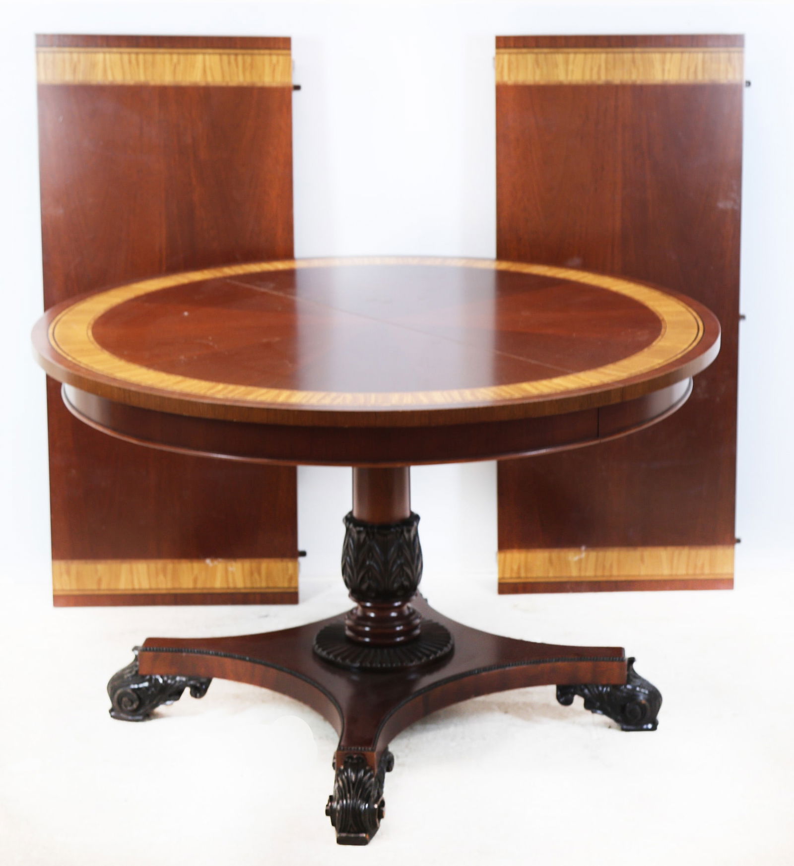 Regency-Style Inlaid Mahogany Dining Table (1 of 7)