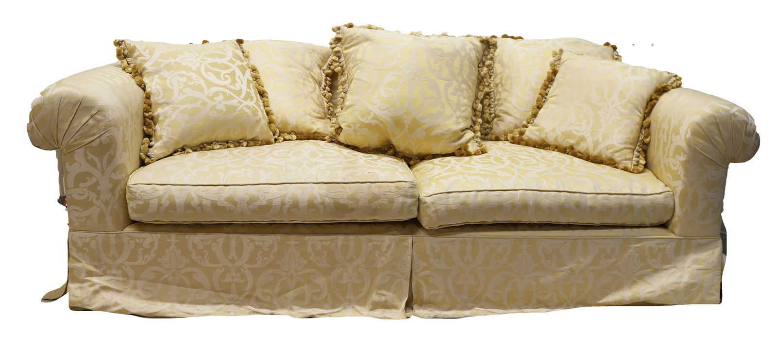 Yellow Upholstered Sofa (1 of 8)