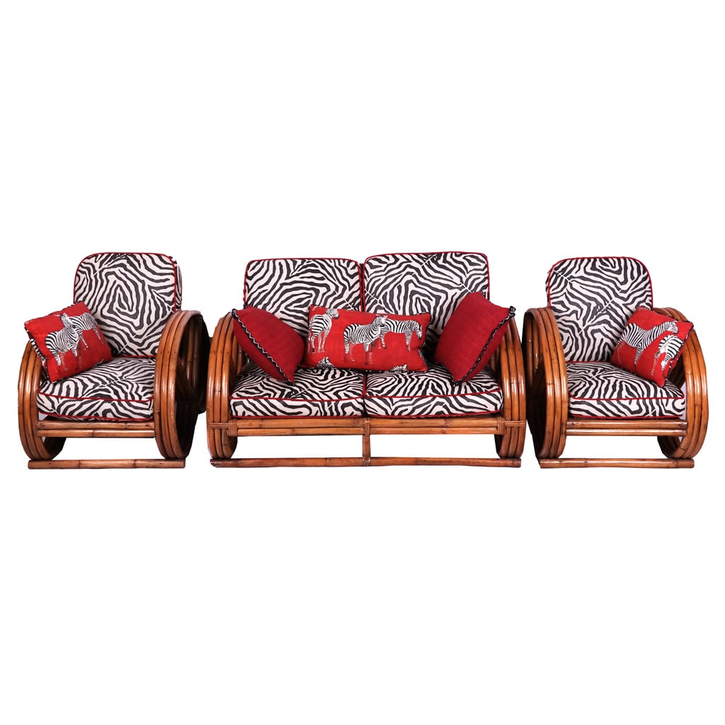 Paul Frankl Style Child's Rattan Set Pretzel Form (1 of 9)