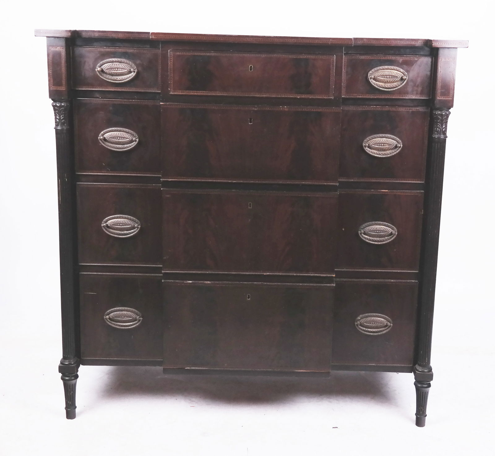 American Mahogany Inlaid Chest of Drawers (1 of 12)