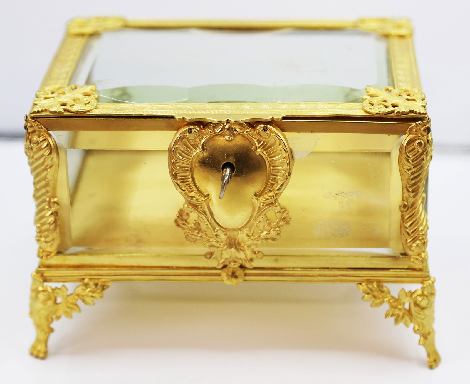 Continental Gilt Metal & Glass Jewelry Box (1 of 9)