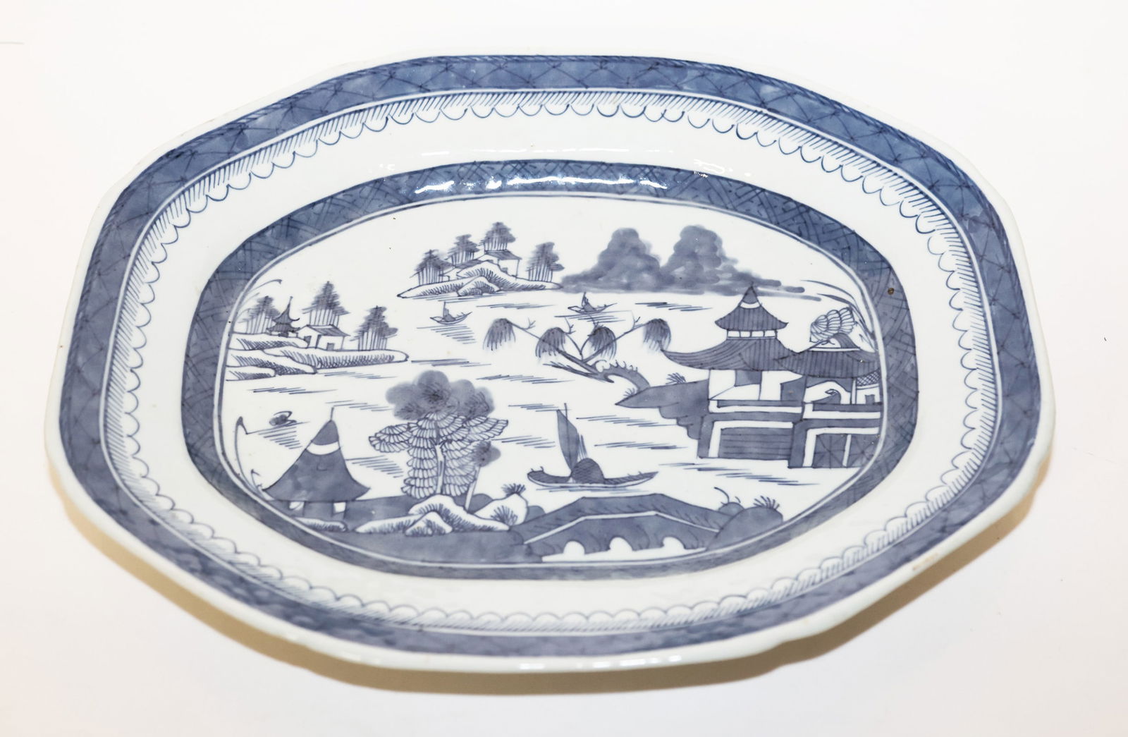 Chinese Export Blue & White Porcelain Platter (1 of 4)