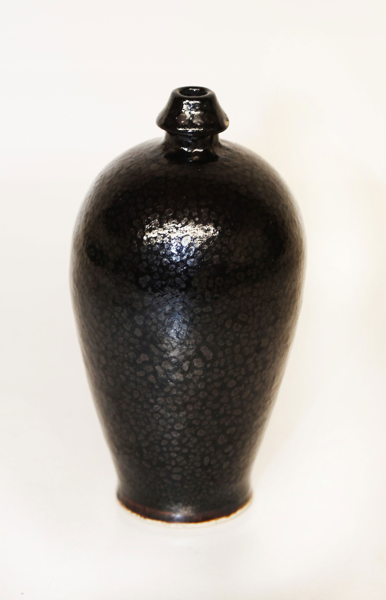 Chinese Black Glazed Ceramic Vase (1 of 5)