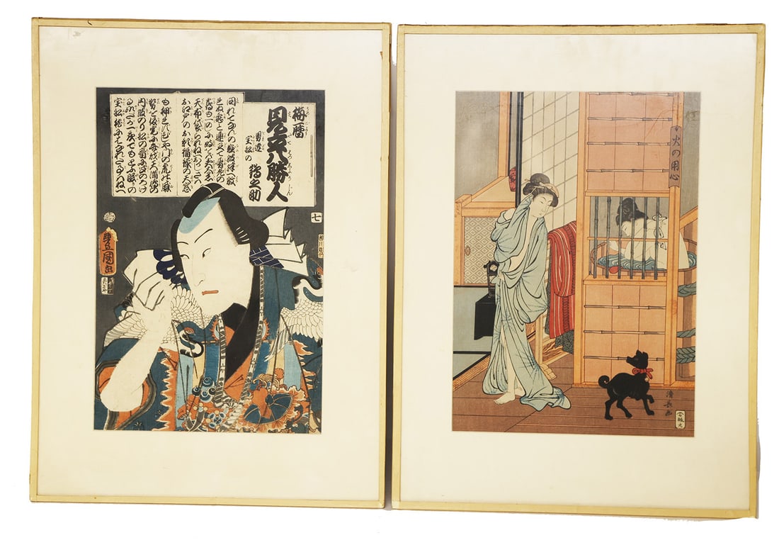 Two Japanese Color Woodblock Prints (1 of 6)