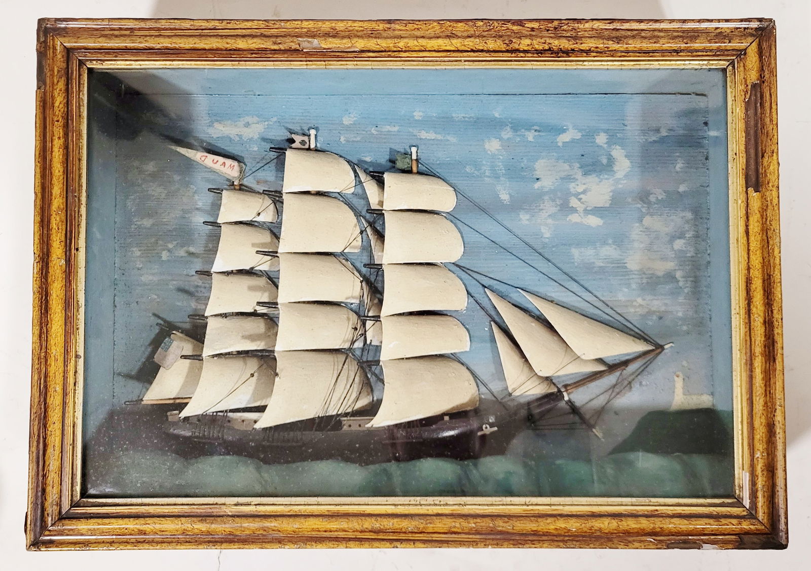 19th C. Victorian Wooden Ship Diorama (1 of 10)