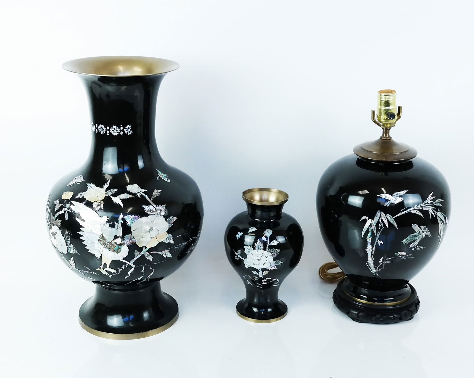 Suite of Three Mirror Lamps / Vases (1 of 10)