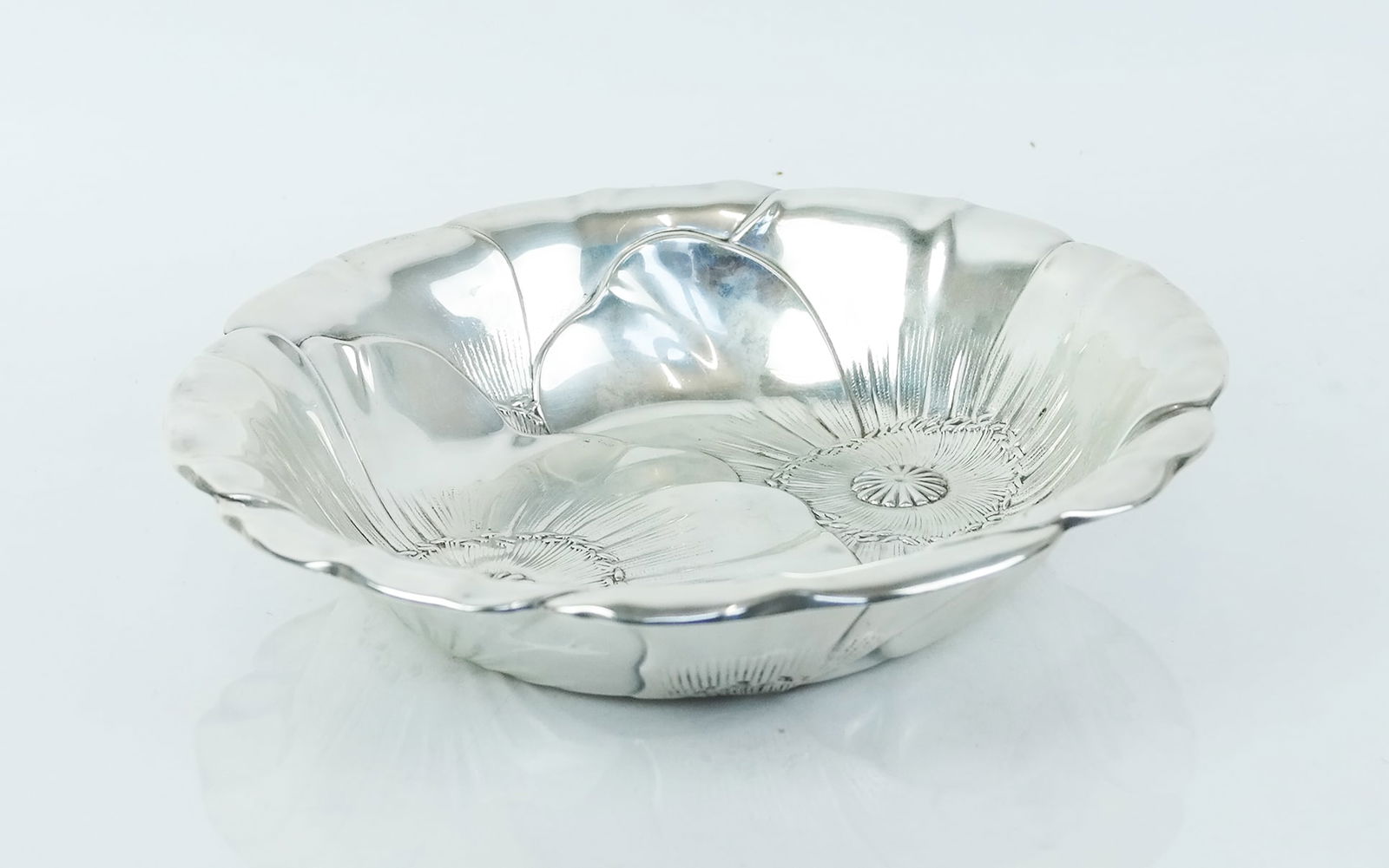 Art Nouveau Sterling Silver Floral Bowl (1 of 6)