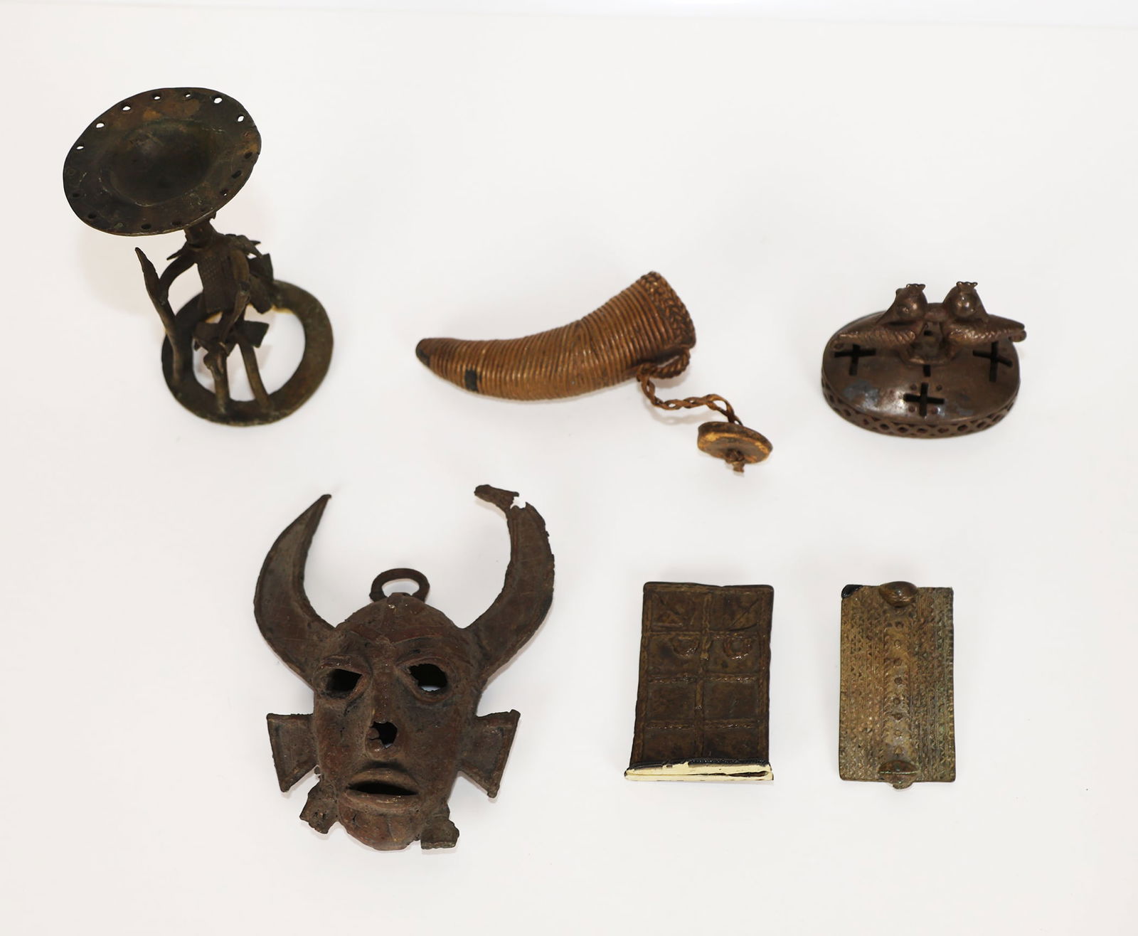 Group of Six Small Antique African Bronzes (1 of 5)