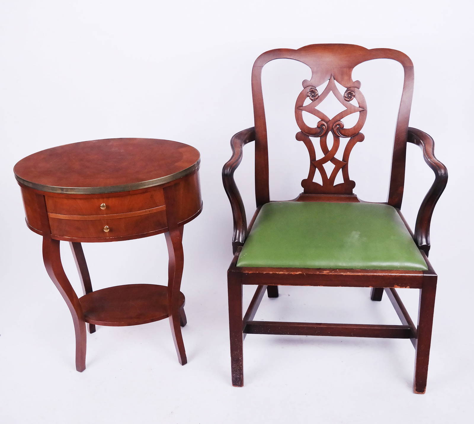 American Armchair And Oval Table By Baker Auction