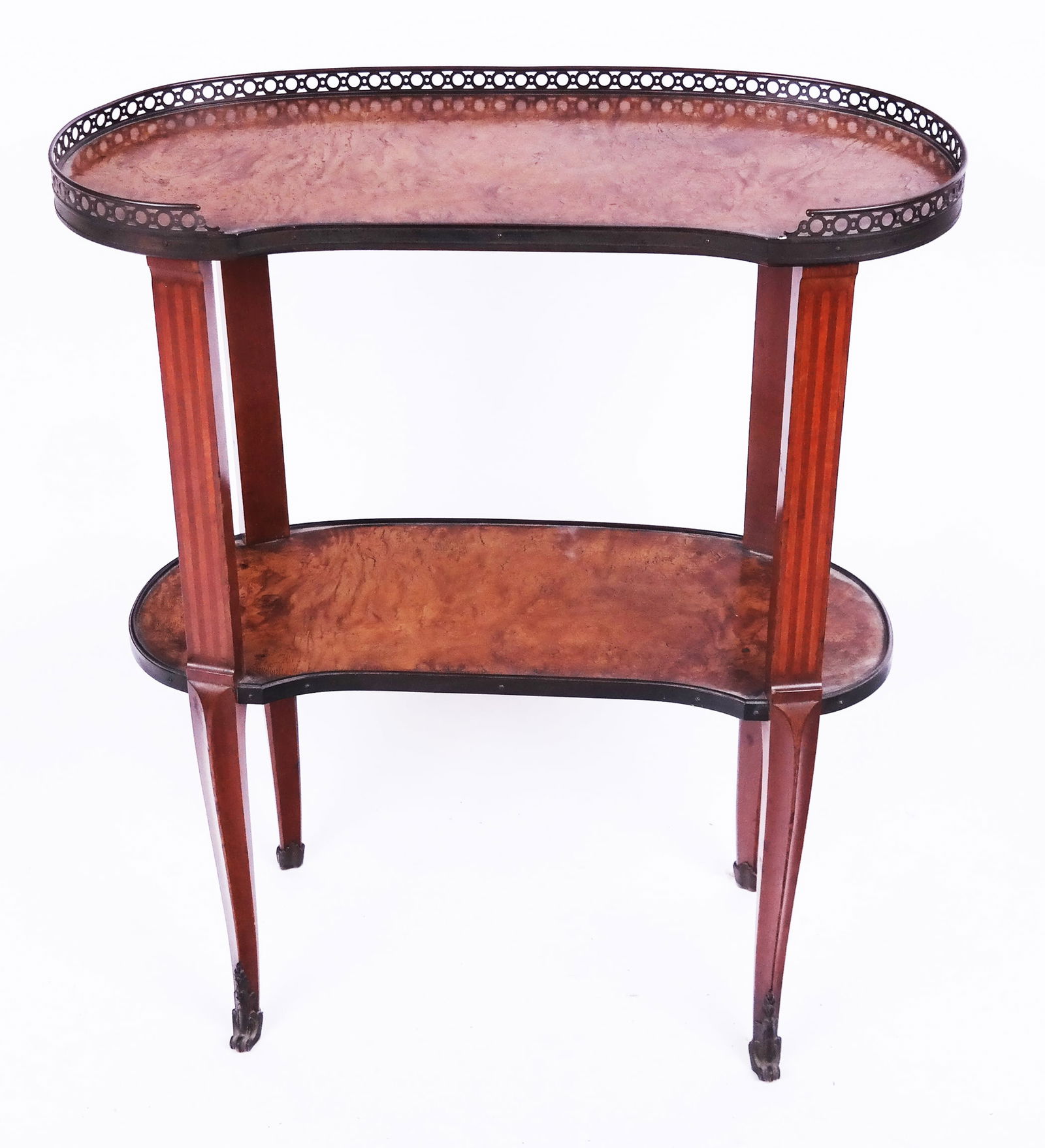 French-Style Kidney-Form Burl Walnut Table (1 of 6)