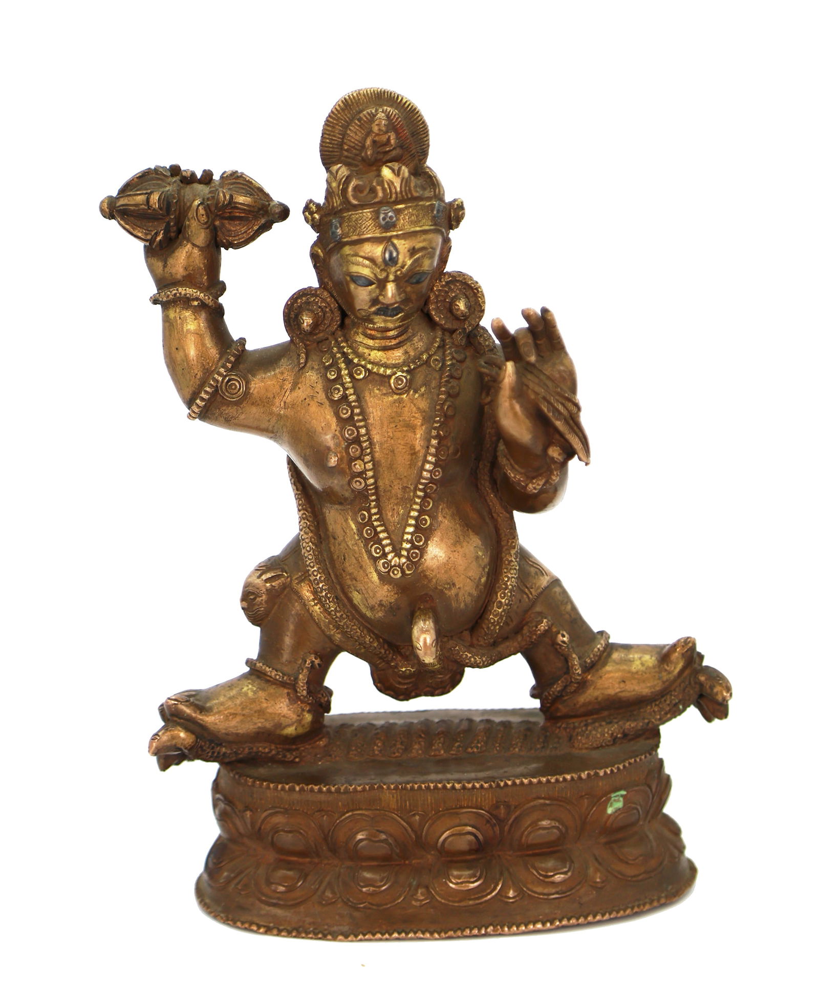 Tibetan Style Inlaid Gilt Bronze Figure (1 of 10)