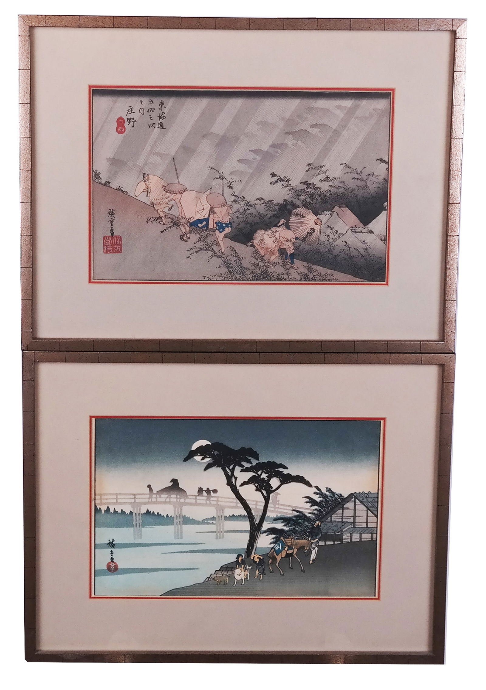 Pair of Asian Figural Landscape Prints (1 of 11)