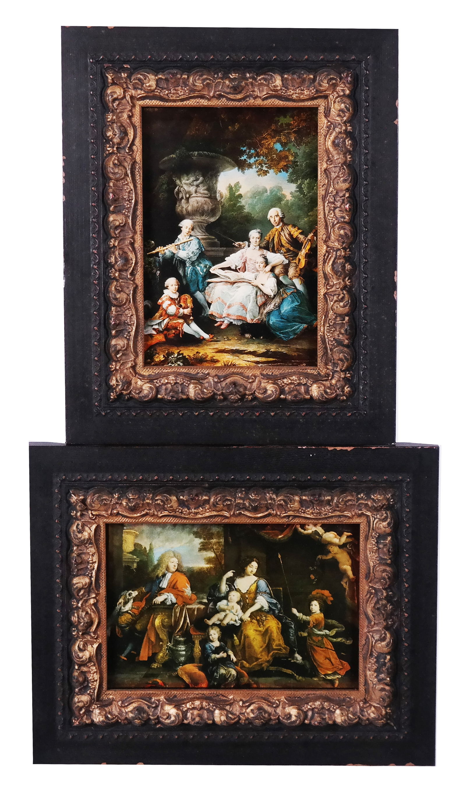 Pair of Ornately Framed Classical Interior Scenes (1 of 7)