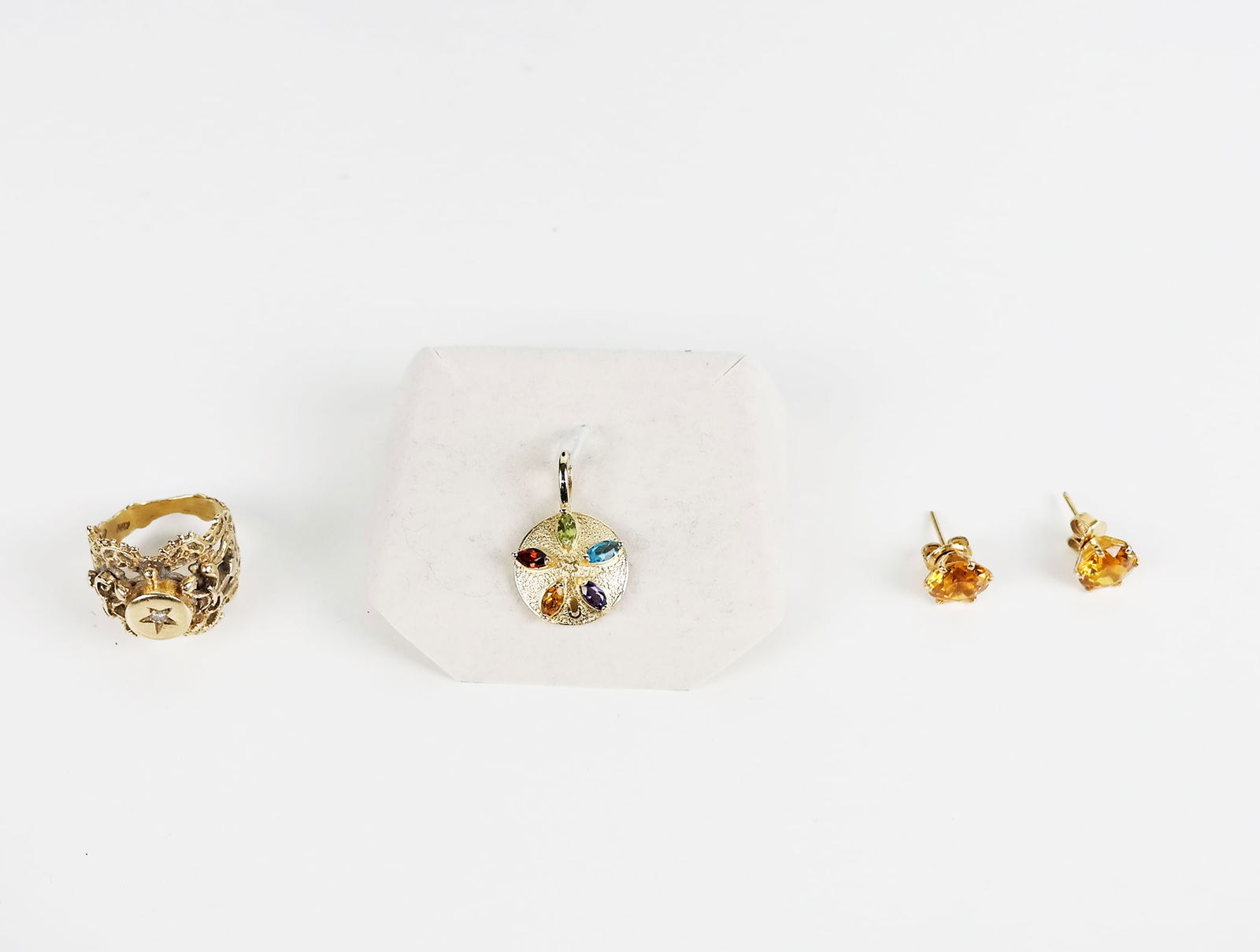 14K Gold Ring, Pendant & Earrings (1 of 9)