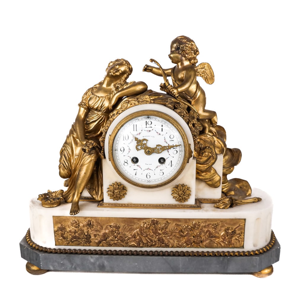 Neoclassical-Style Gilt Bronze Mantel Clock (1 of 11)