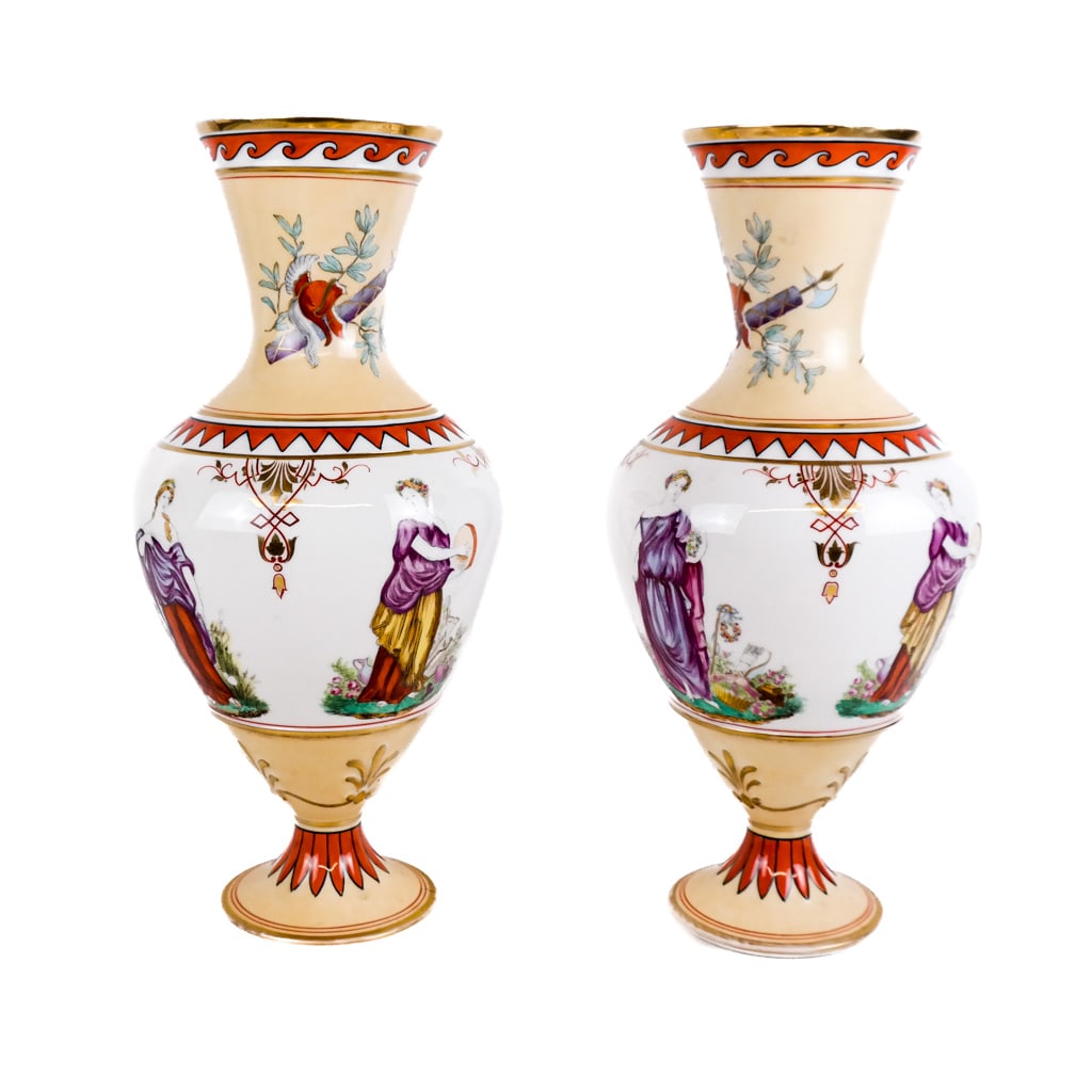 Pair of French Neoclassical-Style Porcelain Vases (1 of 7)