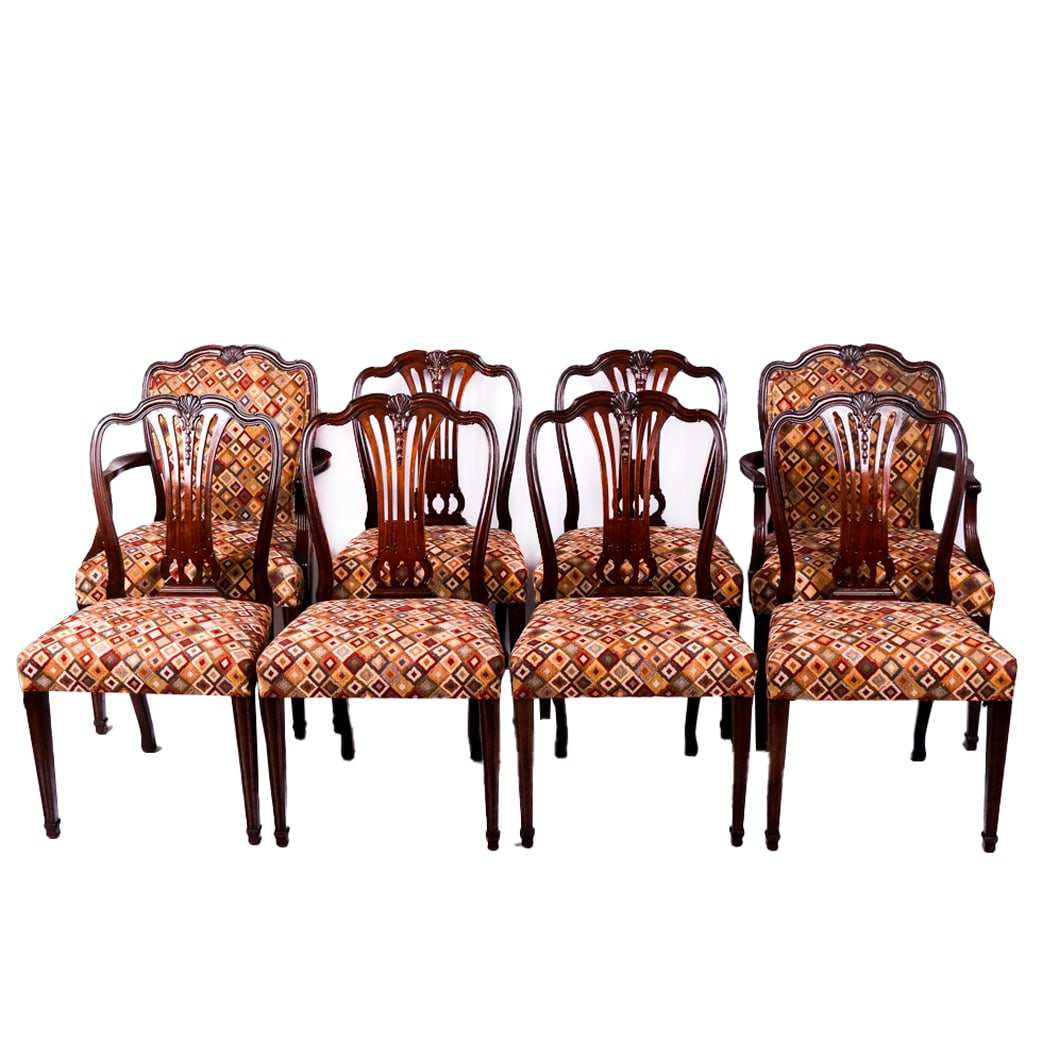 Set of Eight Hepplewhite-Style Dining Chairs (1 of 10)