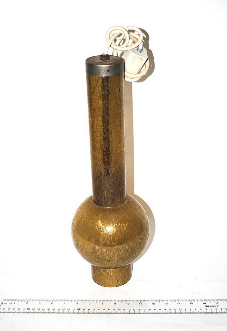 Modern Amber Glass Pendant Fixture: Features inclusive air bubbles and nickel-finish hardware. In good vintage condition. 7" Dia x 18 1/2" H.