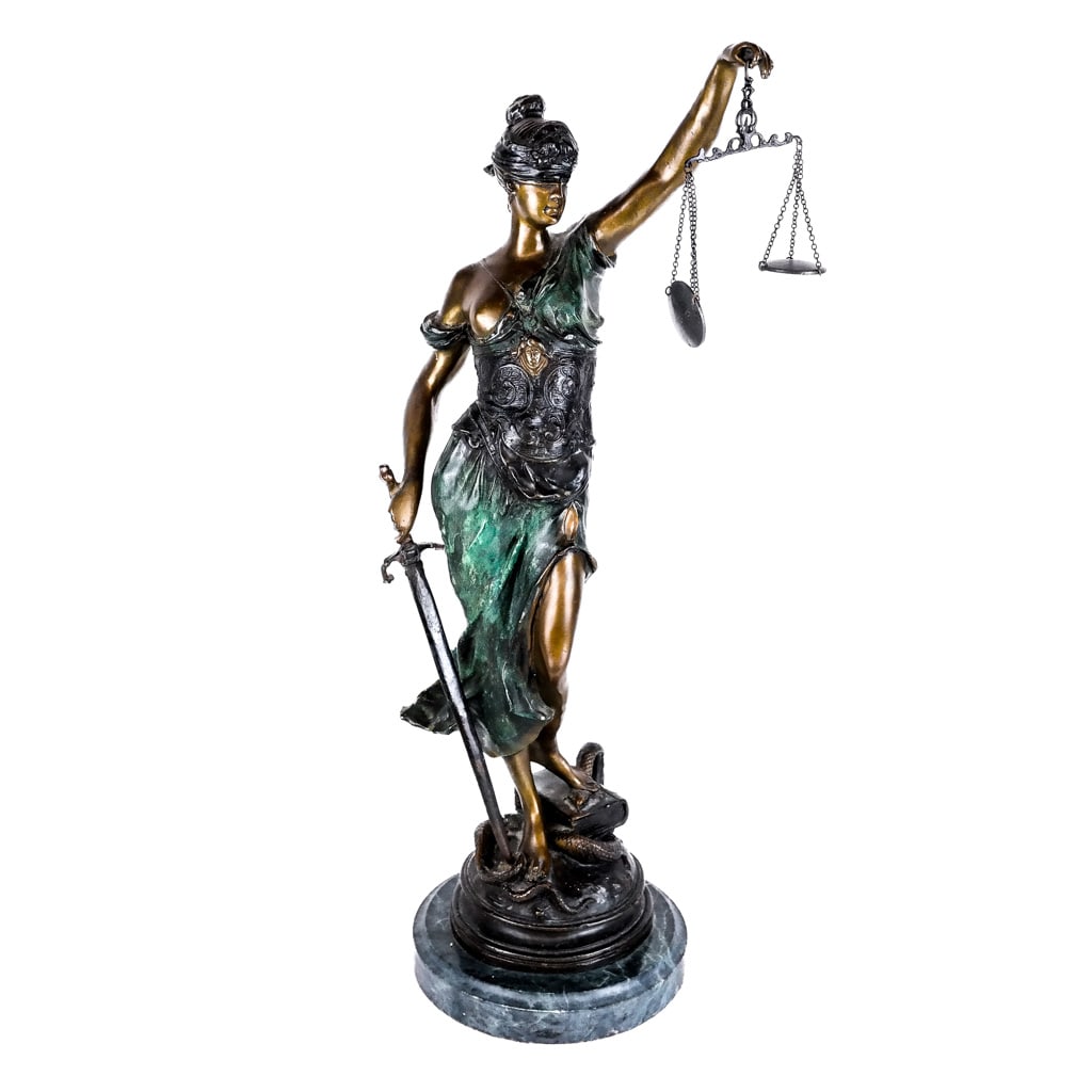 A. MAYER: "Lady Justice" - Bronze Sculpture (1 of 12)