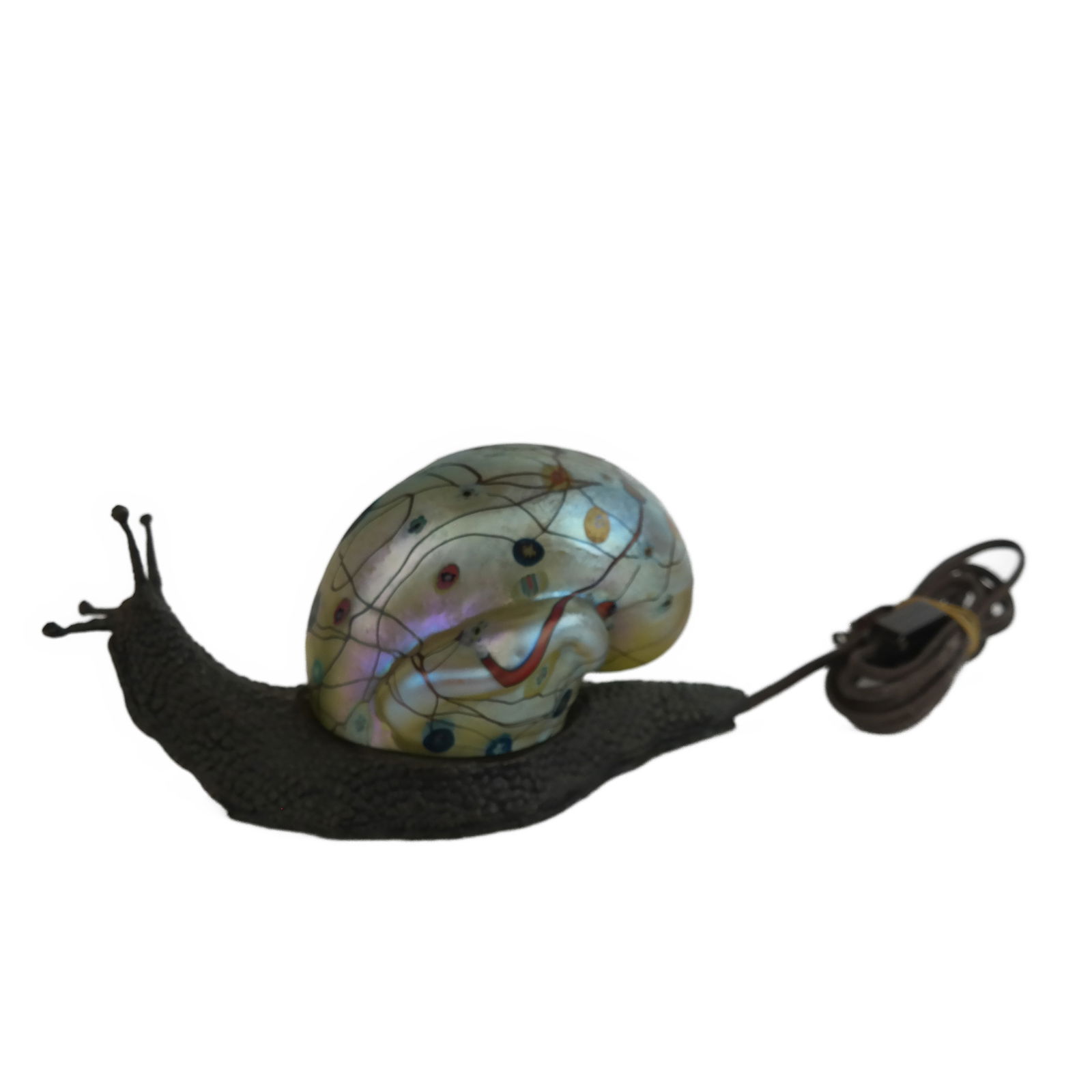 Tiffany Style Favrile Shade Snail Lamp (1 of 13)