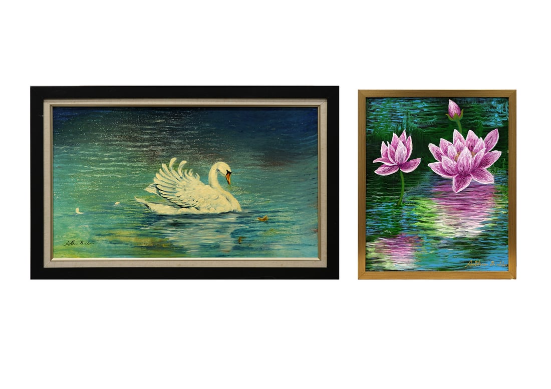 Arthur LIU (?): Two Oil on Canvas Paintings (1 of 8)