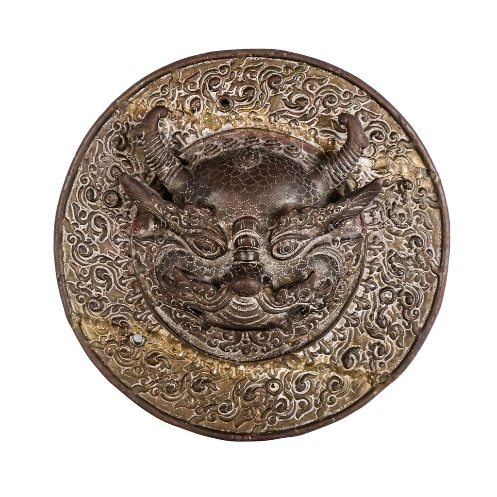 Indian Brass Relief-Decorated Medallion (1 of 6)