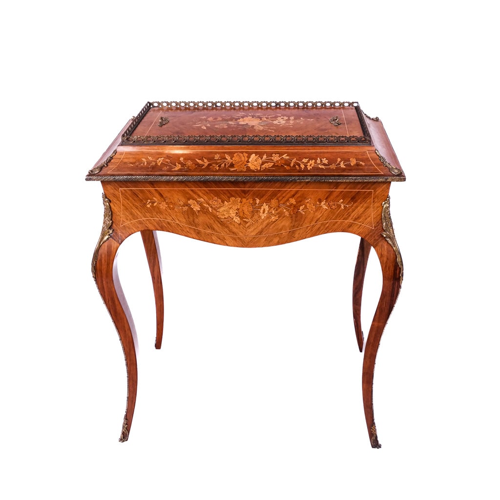 19th C. Marquetry Inlaid Planter Table (1 of 7)