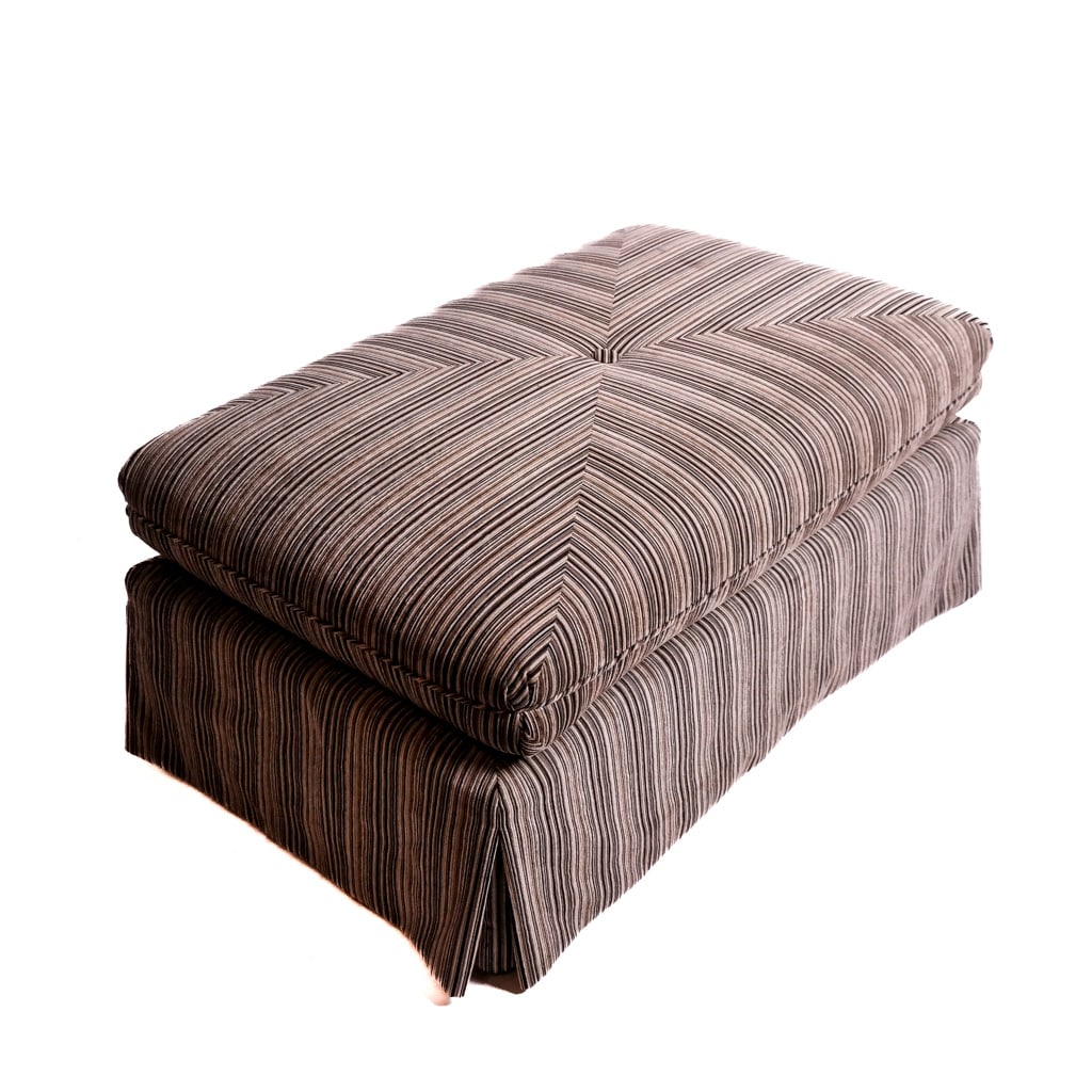 Modern Classical-Style Velvet Upholstered Ottoman (1 of 6)