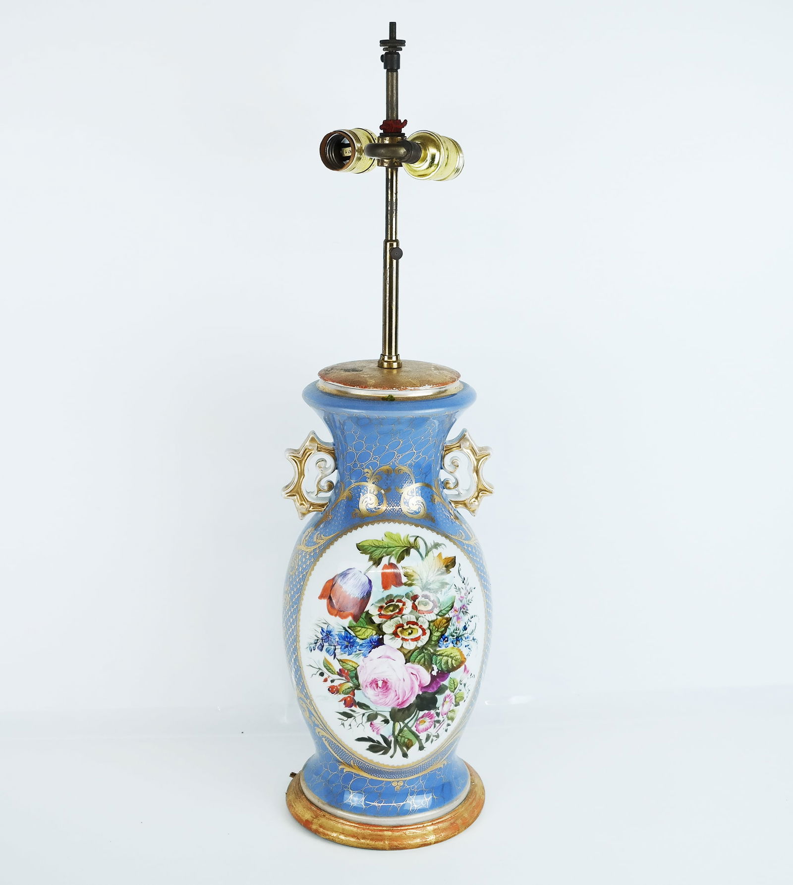 Paris Porcelain Floral Decorated Lamp (1 of 8)