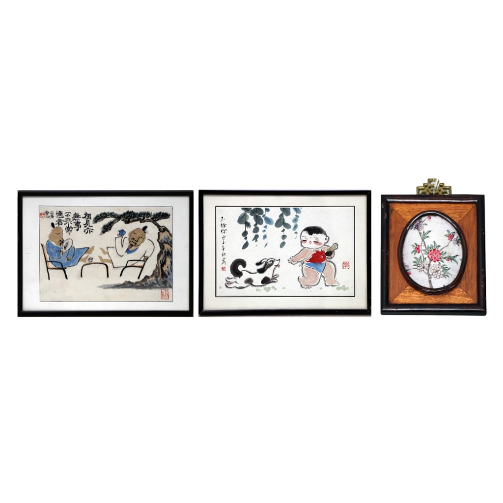 Set of Three Asian Artworks (1 of 5)