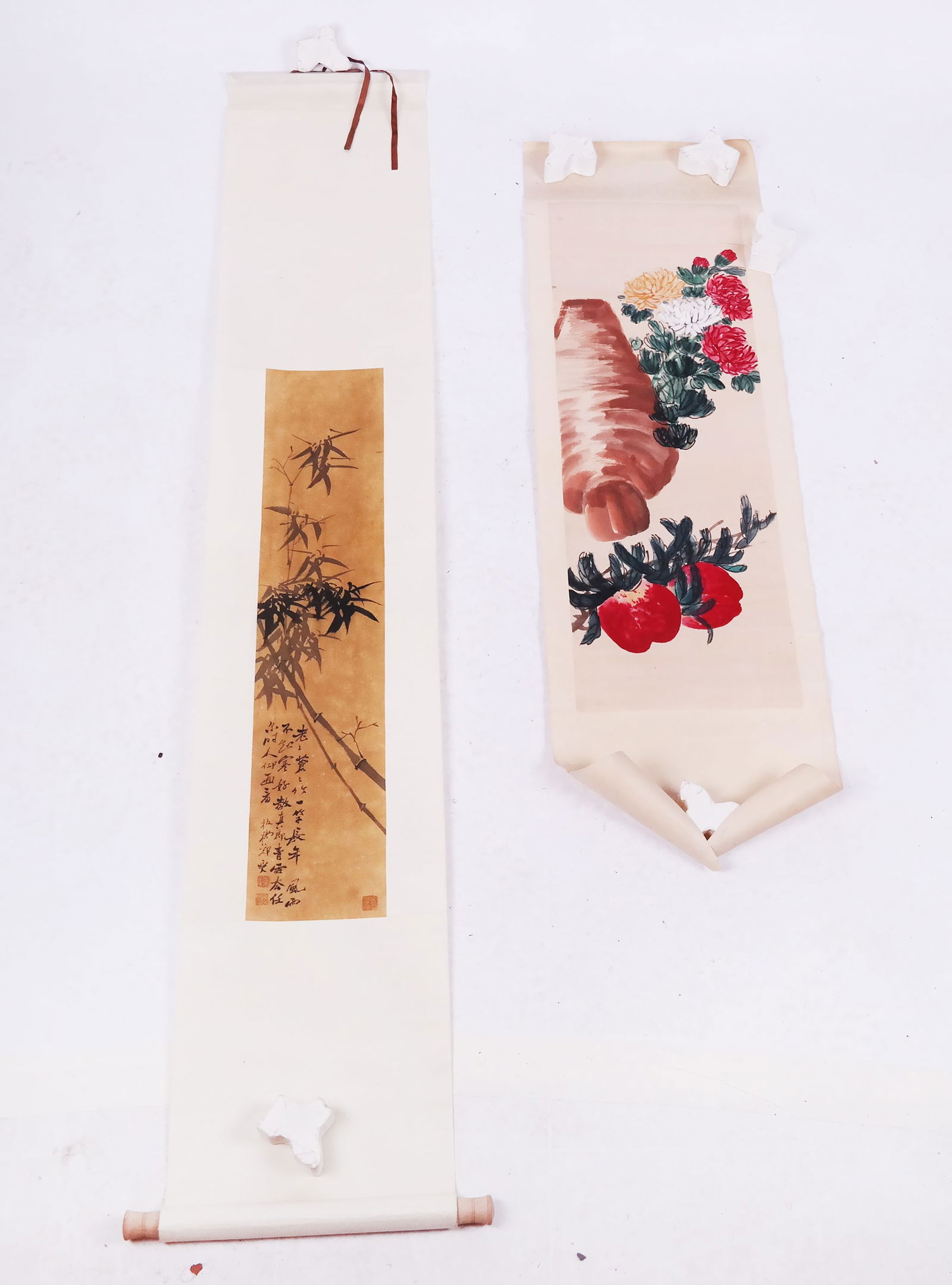 Two Chinese Paint Decorated Scrolls (1 of 10)