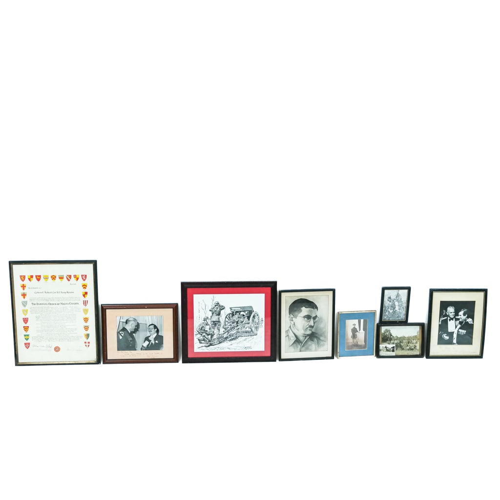 Militaria and Ephemera re: Lt. Col. Coe: Militaria and ephemera from and related to Cleveland Beach Coe and son Robert Coe, both attained rank of Lieutenant Colonel and collected items including General William Westmoreland, General Carl Vuo