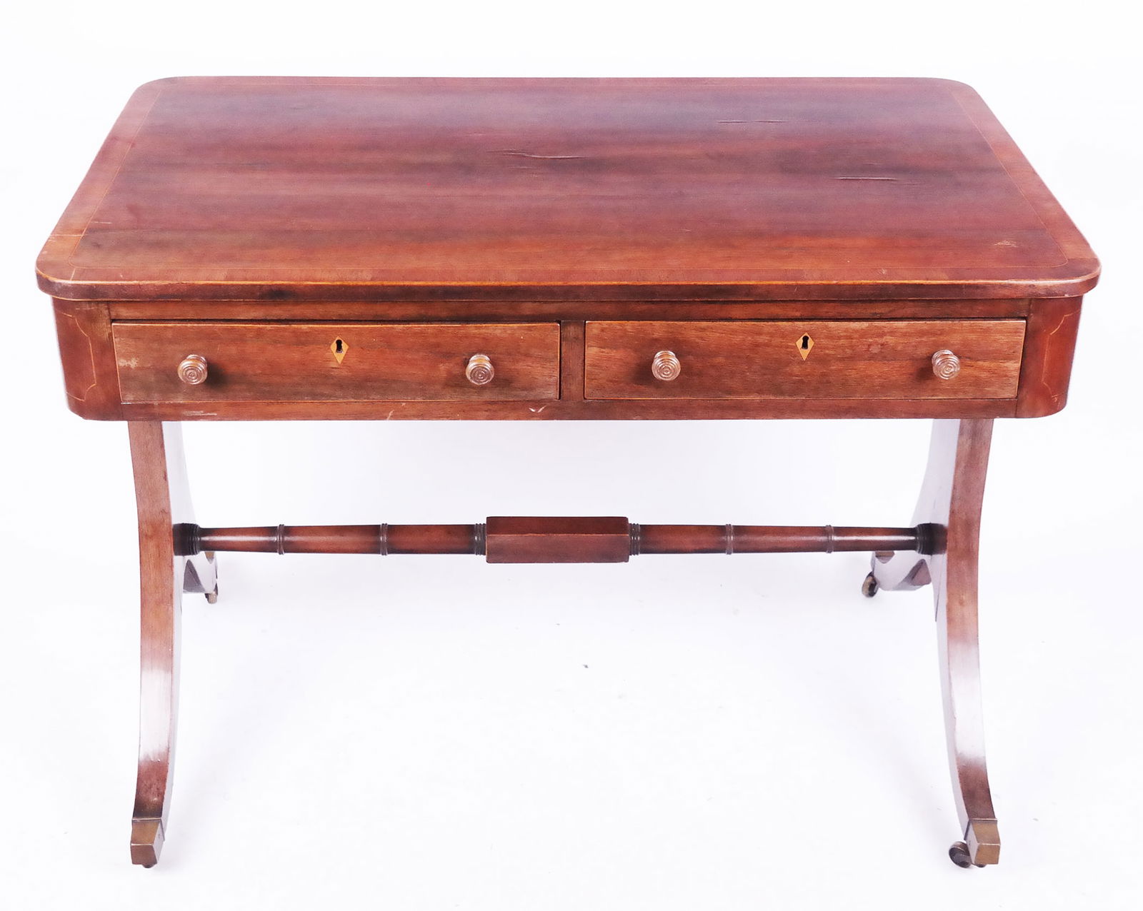 19th Century Regency Mahogany Inlaid Desk (1 of 9)