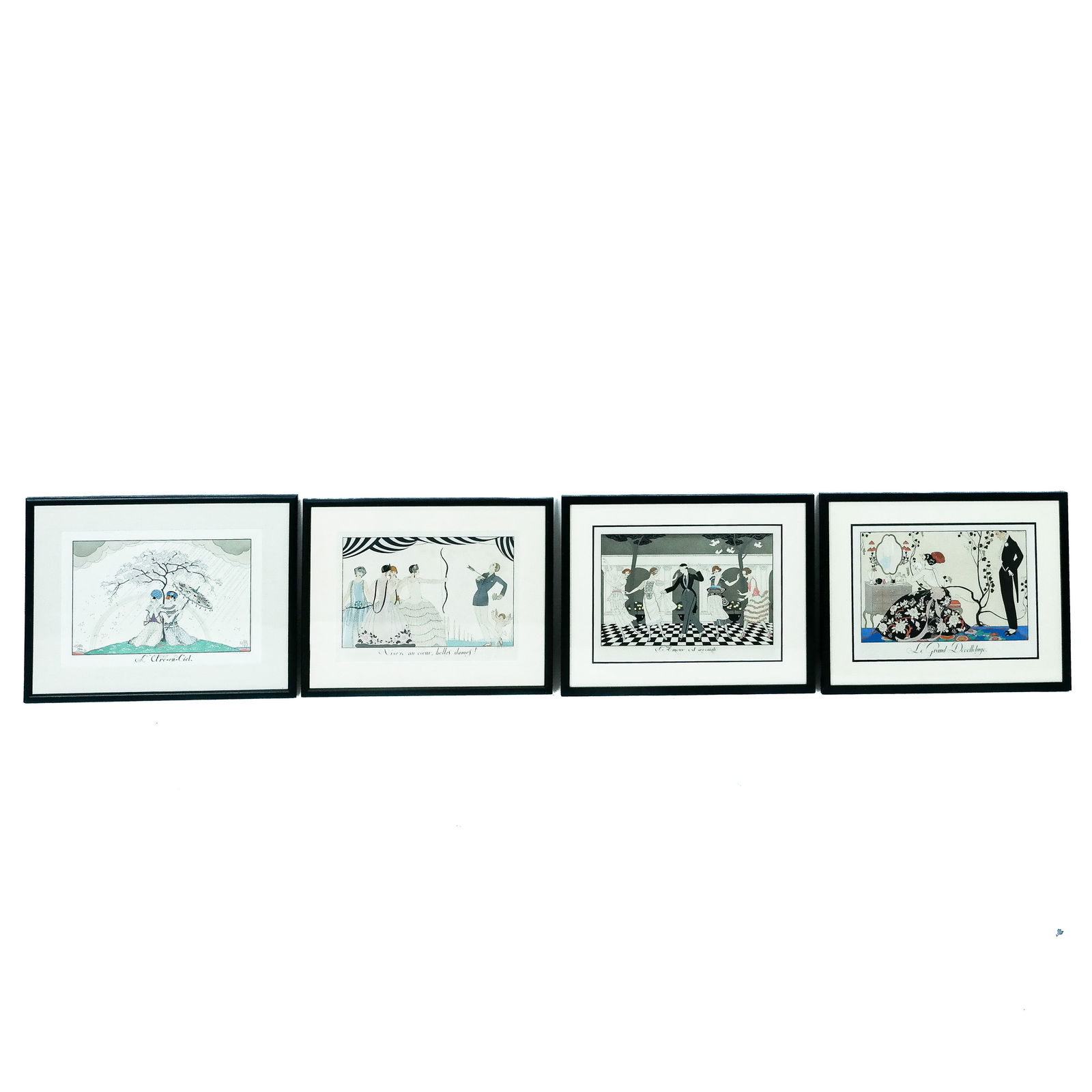 Set of 4 Art Deco Colored Prints (1 of 12)