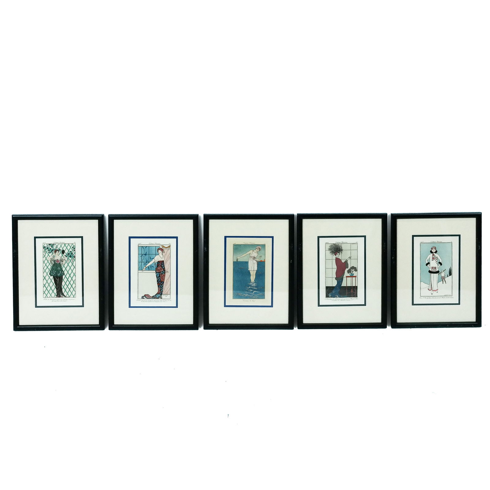 5 Art Deco Colored Prints (1 of 12)