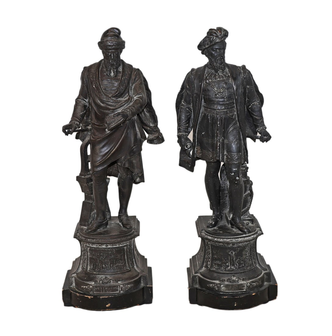 Two Renaissance-Style Patinated Metal Sculptures (1 of 6)